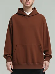 Suéter com capuz para homens e mulheres, peso pesado, algodão mais veludo, espessado e apertado, pulôver polar de lã, moletom com capuz 16.9oz, 480gsm