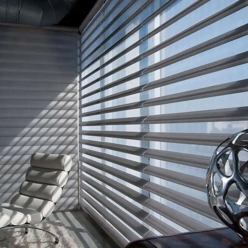 Motorized Roller Blinds Built-In Modern Vertical Design Children Safety Blackout Electric Blinds For Windows