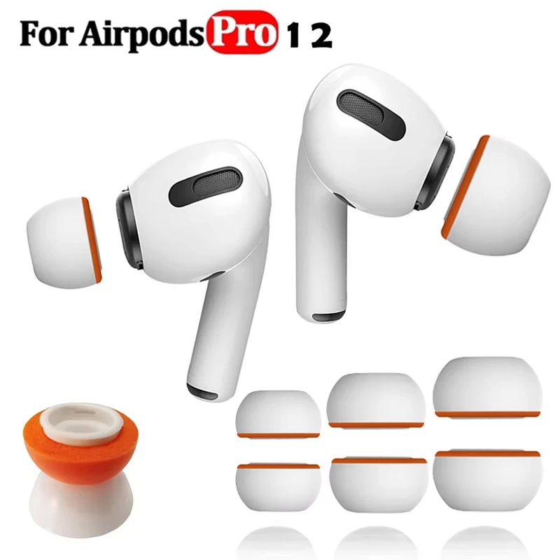 1 Pairs Memory Foam Ear Tips for Apple AirPods Pro 2 1 Silicone Replacement Earphone Pressure Relief Hole Ear Plug Cap Accessory