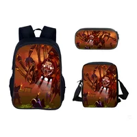 Choo Choo Charles Anime 3 unids/set mochila estudiante bolso de hombro de colegio niños Linda mochila de viaje regalo de cumpleaños para niños