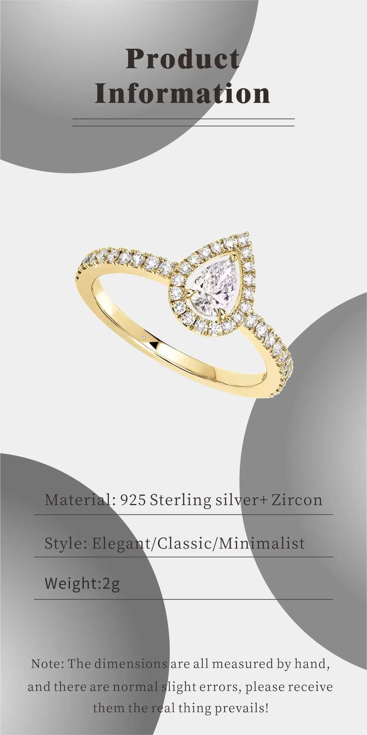 Classic Jewelry S925 Sterling Silver Drop Diamond Ring Messik Style My Twin Drop Geometric Ring Wedding Fashion Christmas Gift