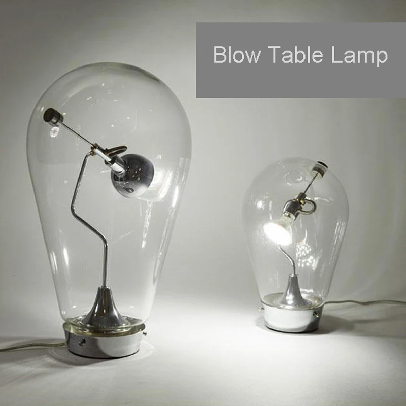 Blow Table Lamp modern magnet mouth blown glass designed by Pio and Tito Toso Sofa Side Office Study bedside Reading Desk Light