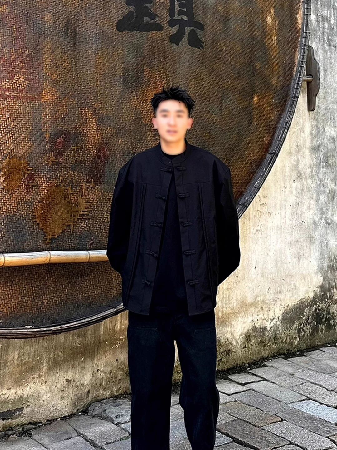 

Новый китайский мужской костюм Тан Jaet, ранняя осень, американский крутой костюм Bla angzhong Long Sve irt с дизайном на пуговицах