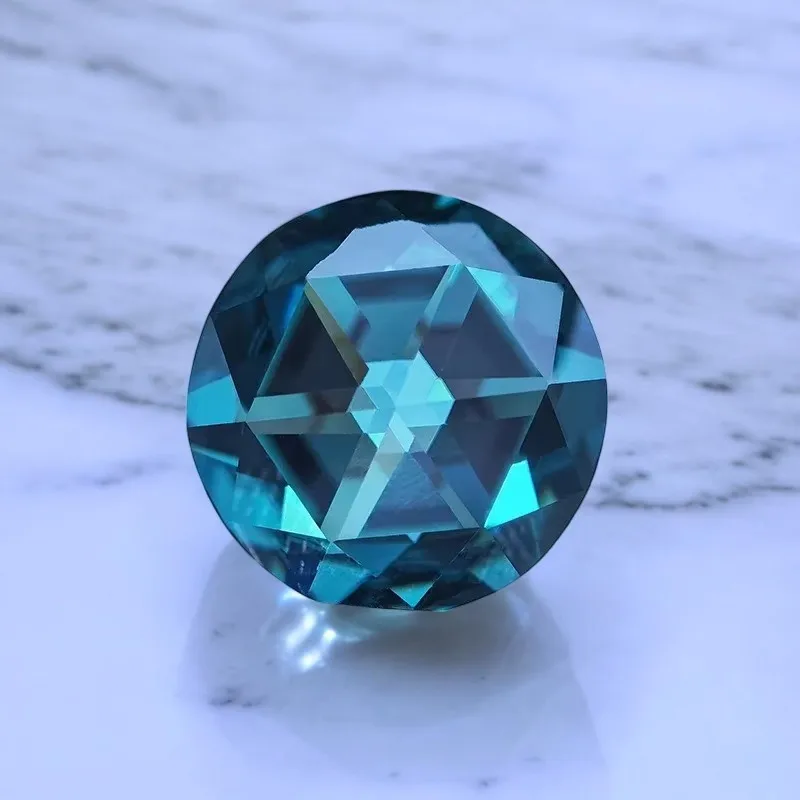 

Moissanite Round Shape Double Faced Rose Cut Emerald Green Charm Beads for DIY Jewelry Making Materials with GRA Certificate