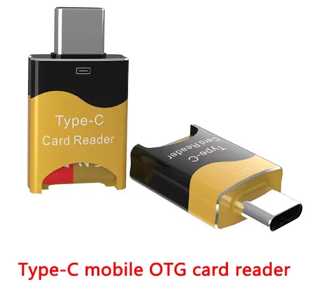 Mini Portable Type-c  Micro USB OTG Adapter High Speed Aluminum Alloy Memory Card Reader
