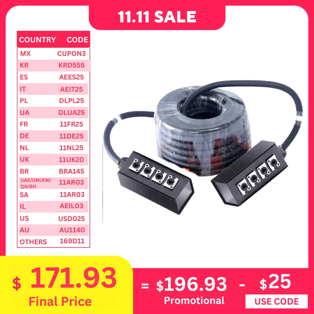 30 м 4 многоканальный змеиный кабель CAT6 для AV-почтий SF/UTP двойной экран многожильный чистый медный RJ45 гигабитный