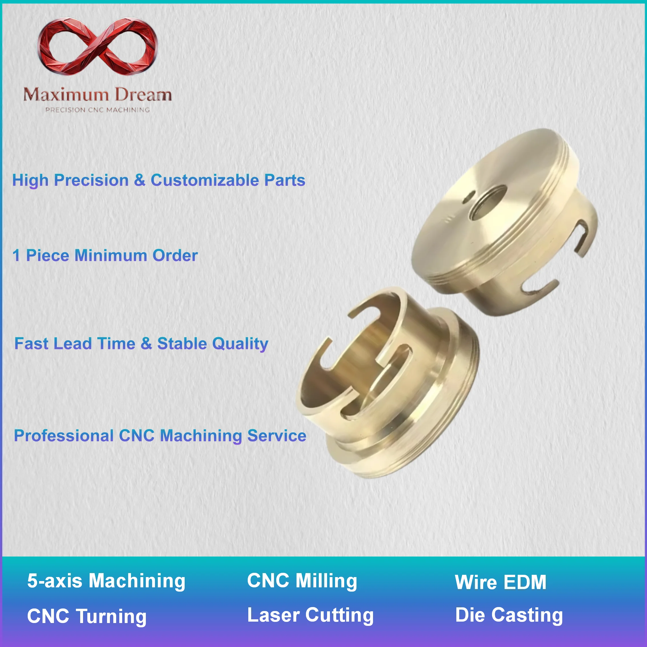 5-Axis CNC Brass Machining Custom Alloy Turning Milling, High Precision Complex Geometry Equipment Parts per STEP Drawing