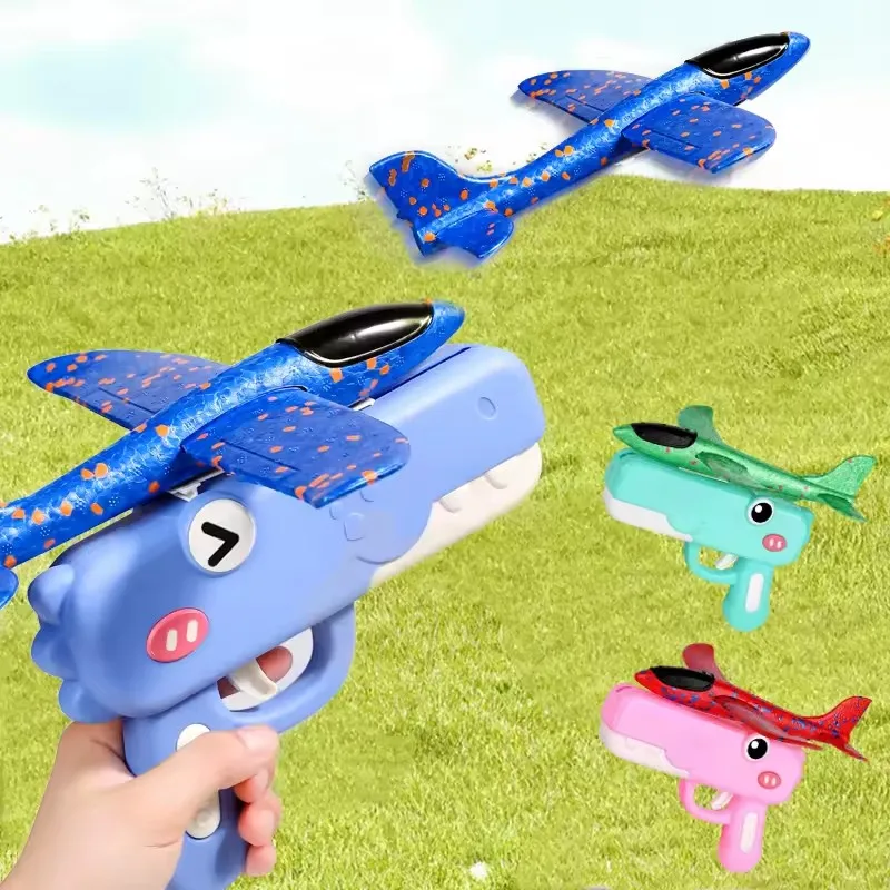 Catapult Aircraft Toys Flight Throw Foam Plane Outdoor Games Launcher Toy Foam Plane Toy Birthday Gift