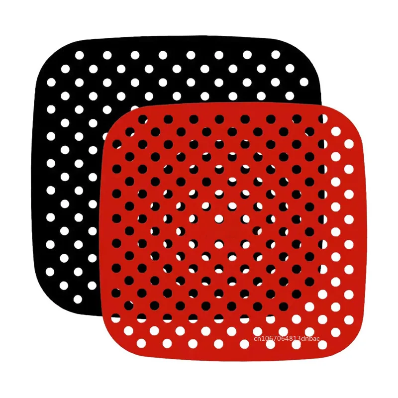 Square Reusable Air Fryer Liners Round Non-Stick Silicone Mats Resistant Heat Easy To Clean Steamer Liners for Kitchen Baking image 2