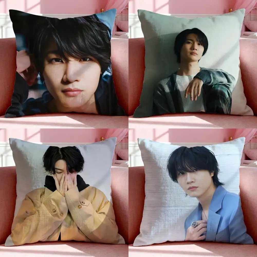Famous Actor S-Sakurada DoriS Cushion Cover Short Plush Breathable Pillowcase Odorless Invisible Zipper Washable Removable