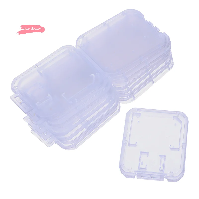 

Y-10pcs Clear Plastic Memory Card Case Stick Micro SD TF Card Storage Protection Holder Waterproof Memory Card Storage Boxes