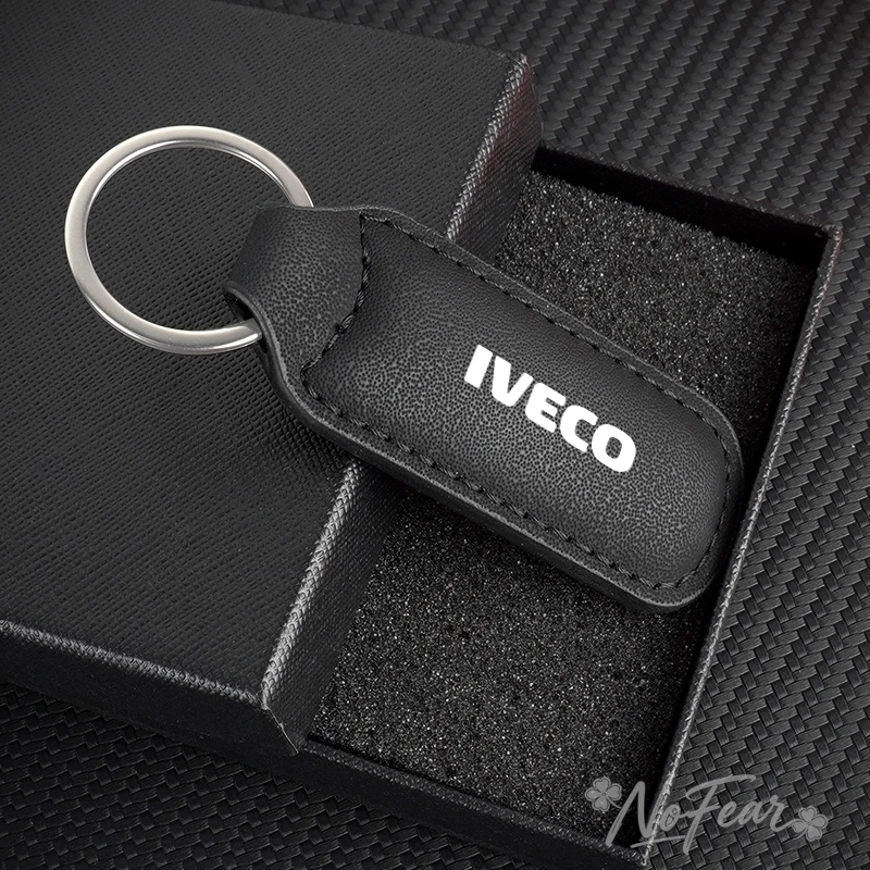 Llavero de Cuero Genuino para IVECO LOGO DAILY IV V VI Van Daily S-WAY T-WAY X-WAY DAILY 4X4 (1 Pieza)