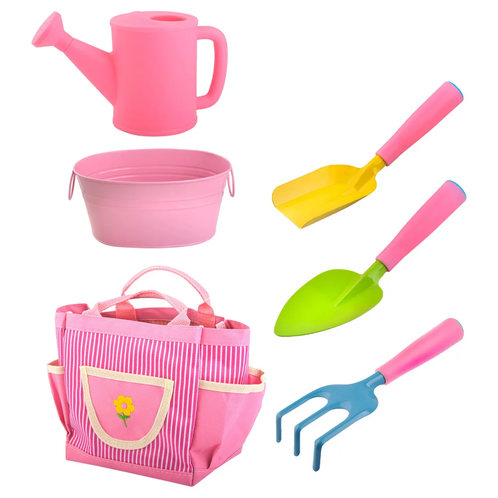 1세트 미니 정원 도구 세트 어린이용 삽 갈퀴 물뿌리개 내구성 가벼운 어린이 꽃 채소 심기 키트