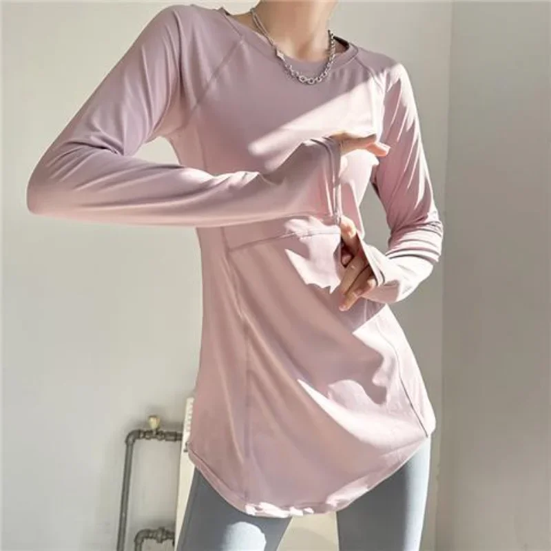 Sporty Long-sleeve T-shirts Women Slim Breathable Jogging Simple Spring New 4 Colors Casual Korean Style Classic Chic Fashion