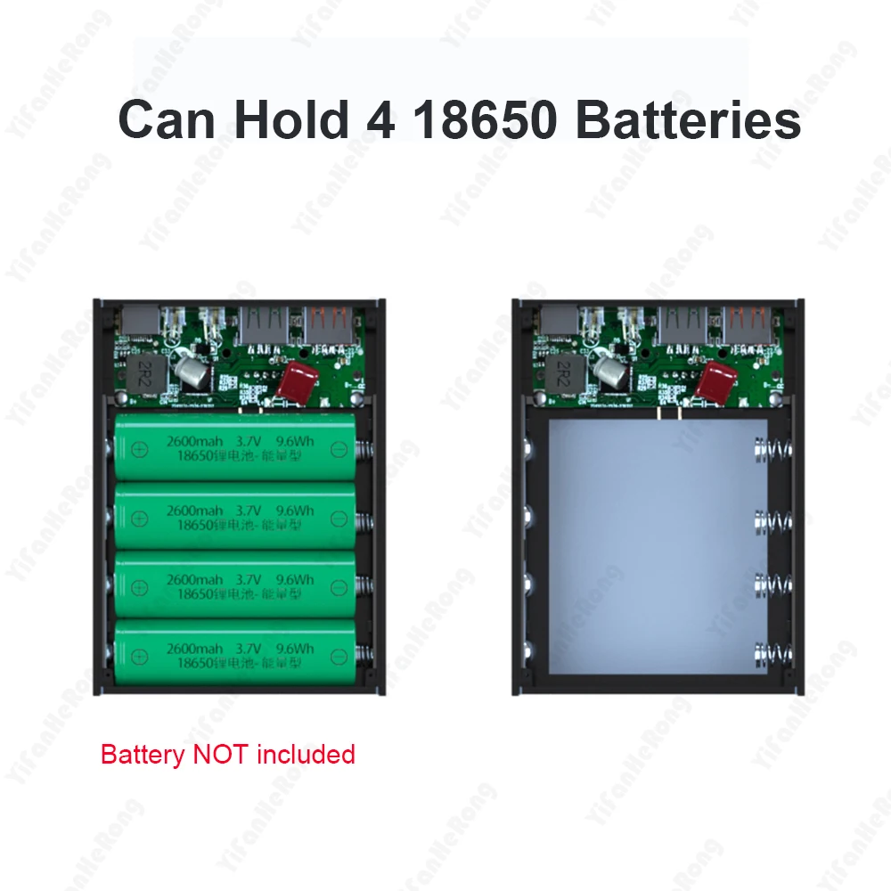 Nessuna saldatura fai da te staccabile 4 pezzi 18650 batterie Power Bank Case ricarica rapida per telefoni ricarica 4 scatole di immagazzinaggio