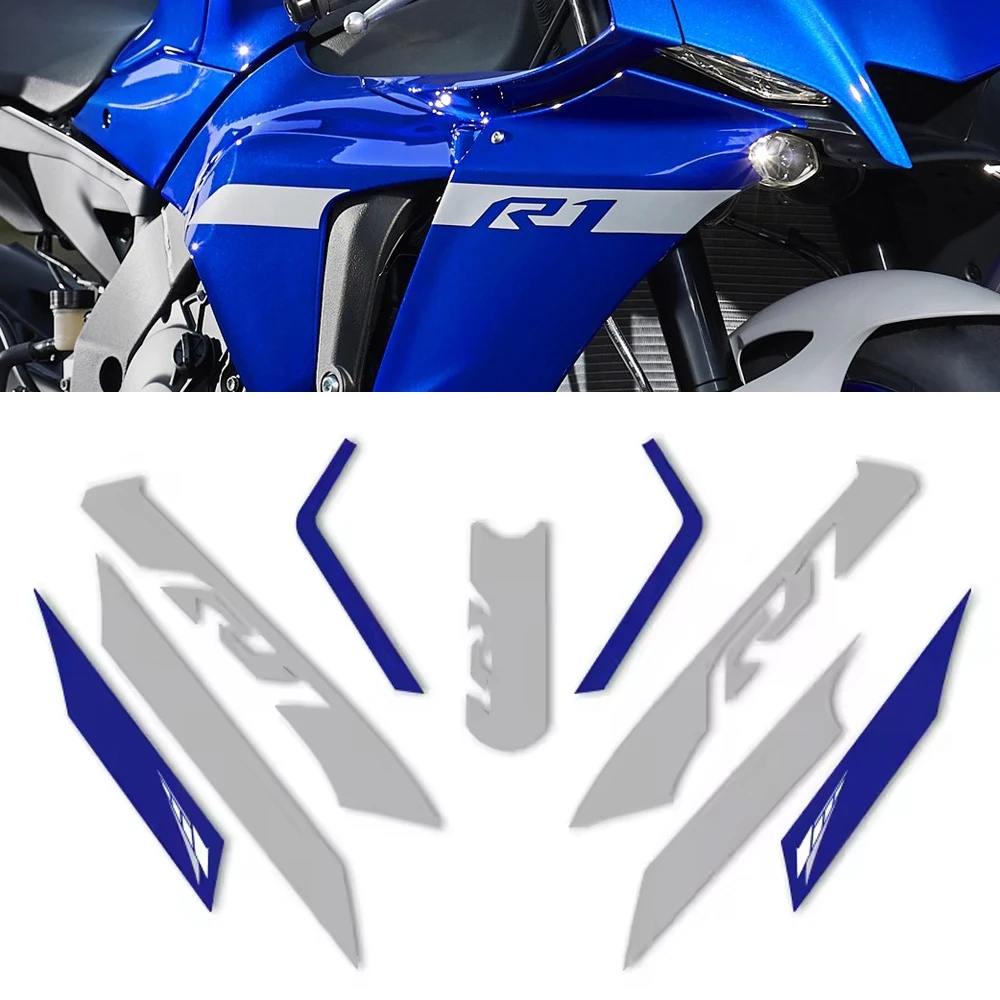 

For YAMAHA YZFR1 YZF-1000 R1 2020-2023 Fairing Shell Sticker Decal Hollow Line Design Front Full Vehicle Sticker All Logos
