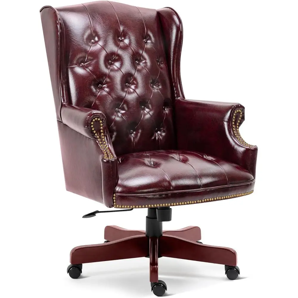 

Ergonomic High-Back Swivel Office Chair, Luxurious Leather Executive Desk Chair with 360° Rotation, Adjustable Height, Supports