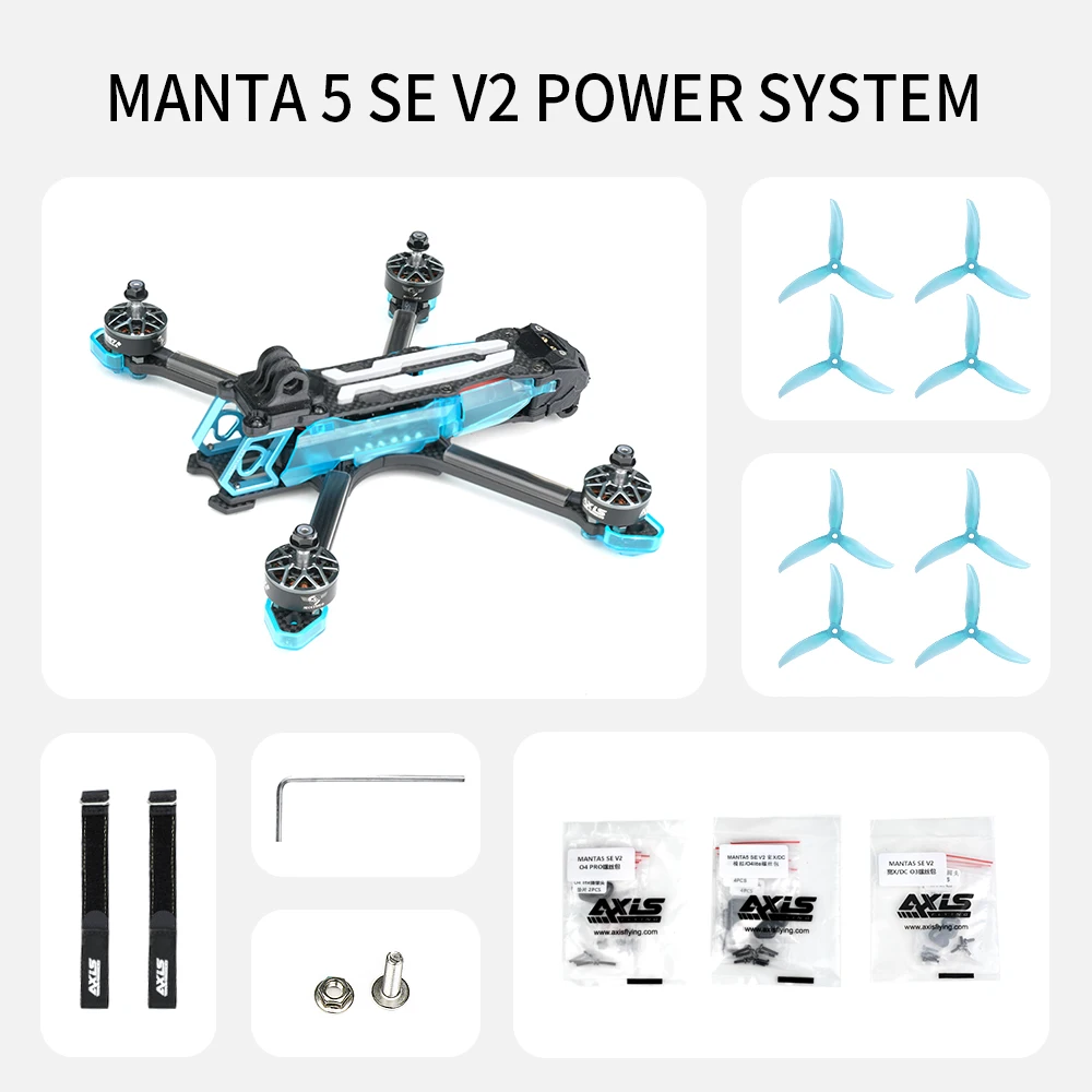 Axisflying Manta 5 SE V2 Frame Suqeshed X  DJI O4 for 5 inch FPV Freestyle Cinematic Drone FPV Kit DIY  Part