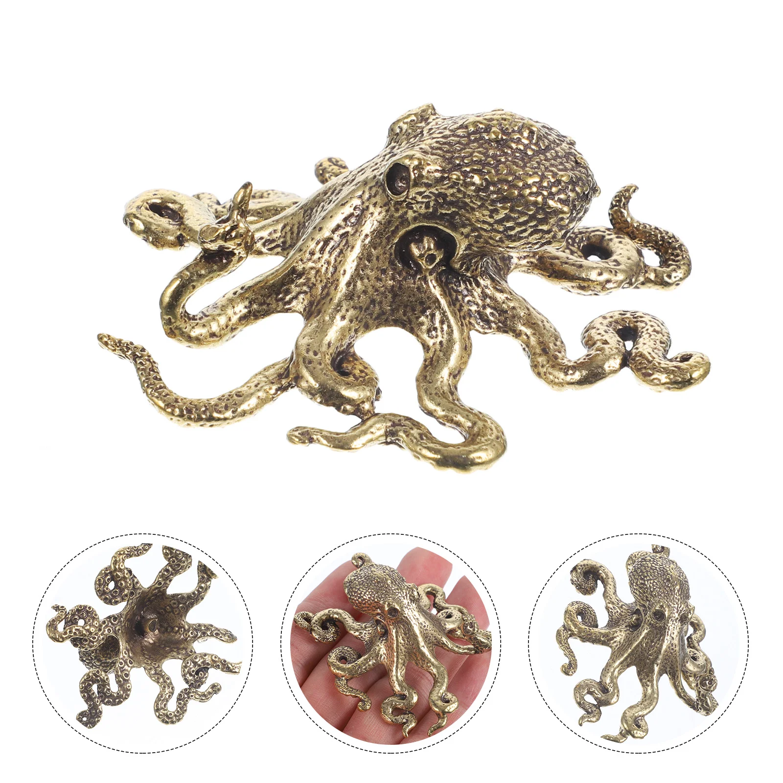 Sea Animal Curtains Ornaments Octopus Shape Decor Sculpture Brass Frog Car Gadgets