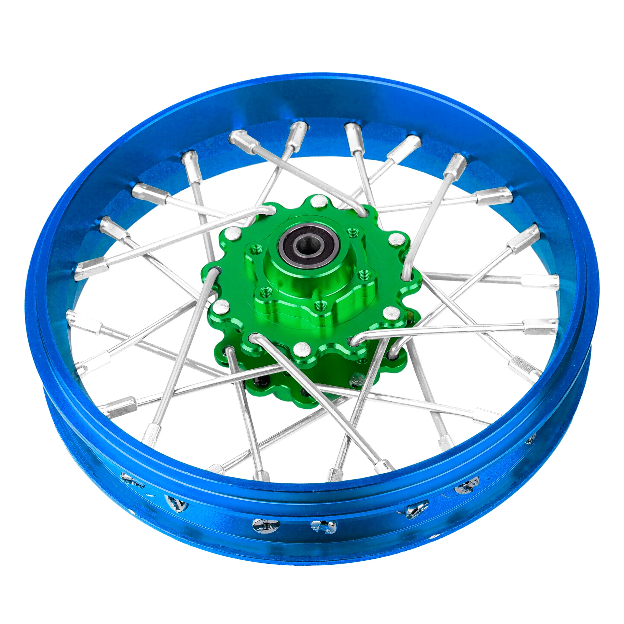 KEBEILEE CNC Aluminum Front Wheel V2 For LOSI Promoto MX motorcycle  1:4 Blue