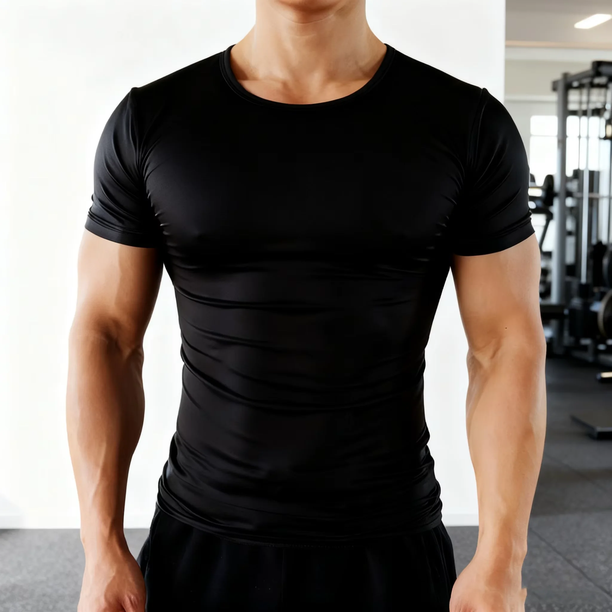 

Мужская быстросохнущая футболка для бега, спортивный топ для тренажерного зала, фитнеса, обтягивающая одежда для тренировок, футболка для фитнеса