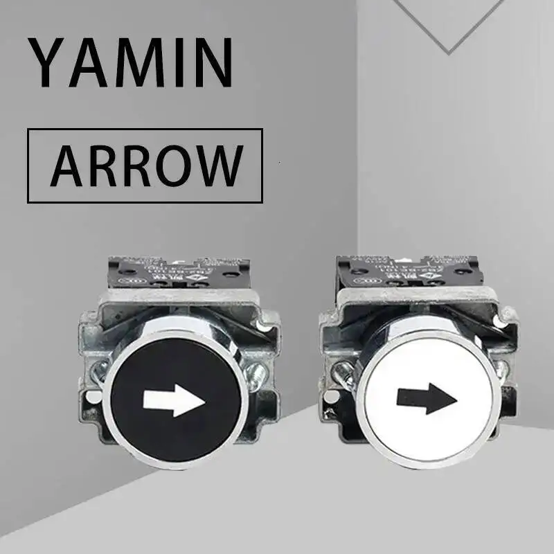 

Кнопочный выключатель мгновенного действия серии XB2, 22 мм, 10А, 1НО, черный/белый, с символом стрелки, для промышленного управления BA3341/BA3351