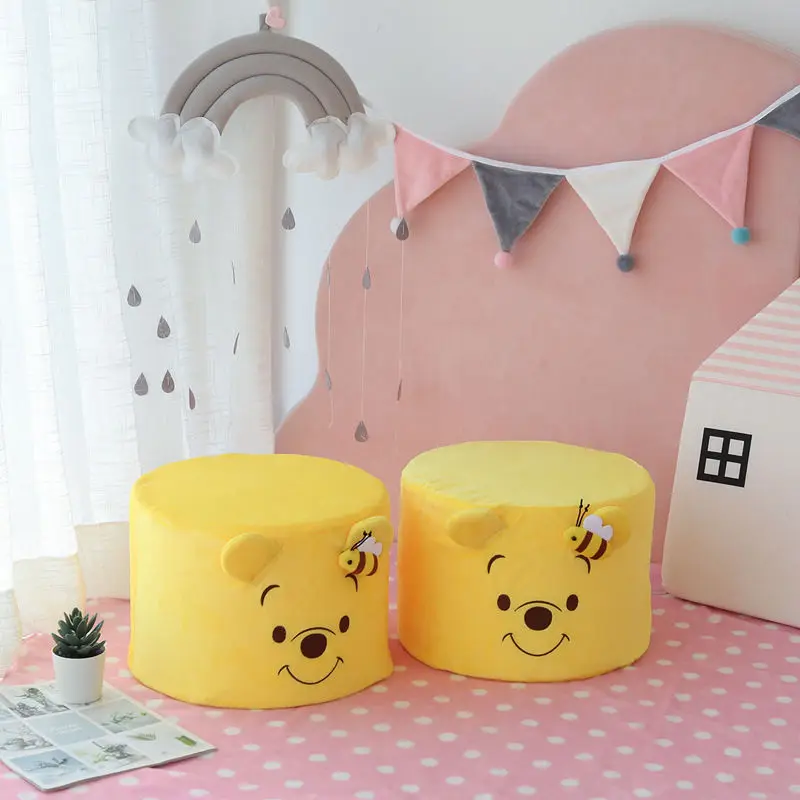 Bonito disney winnie the pooh simples moda criativa padrão de desenho animado novo banco cilíndrico leve e confortável não dobrável