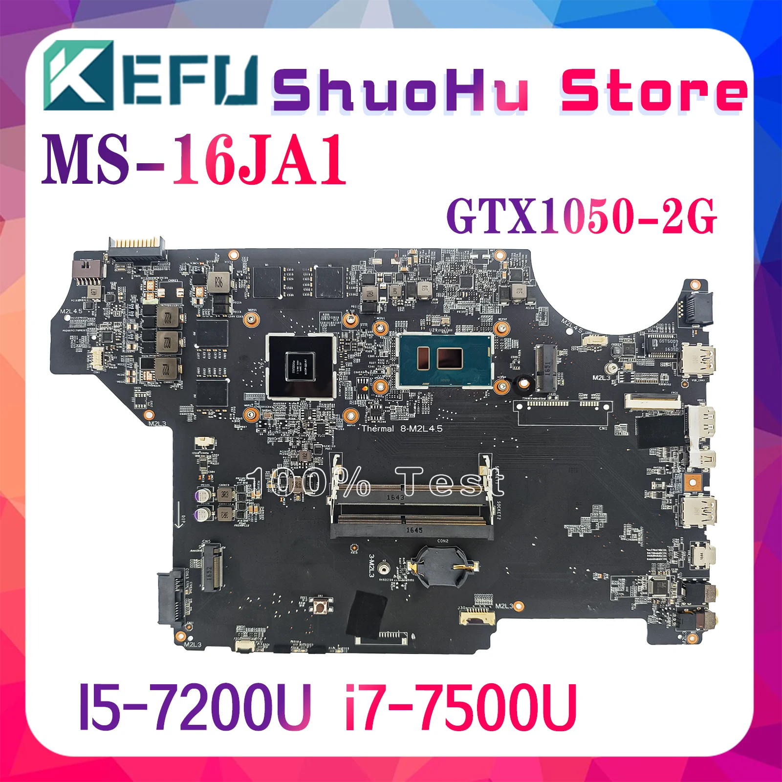 

MS-16JA1 Laptop Motherboard For MSI MS-16JA PL62 (7TH GEN) I5-7200U I7-7500U GTX1050 Mainboard 100% Testd Fast Shipping