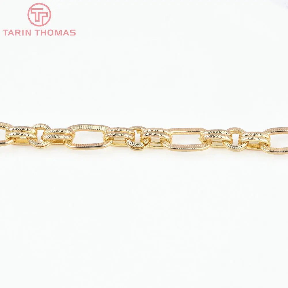 (8434) 50CM 15x8,5MM 5,5x9MM 24K Goldfarben Messing Halsketten Armbandketten Hochwertige DIY Schmuckzubehörteile – Detail 1