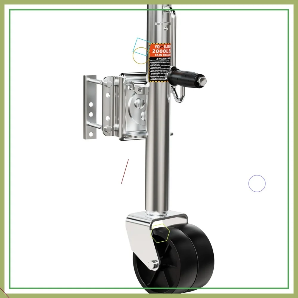

Heavy Duty 2000 lbs Trailer Jack with Dual Wheel, Swivel Boat Jack, 12" Lift for RV and Boat Trailers