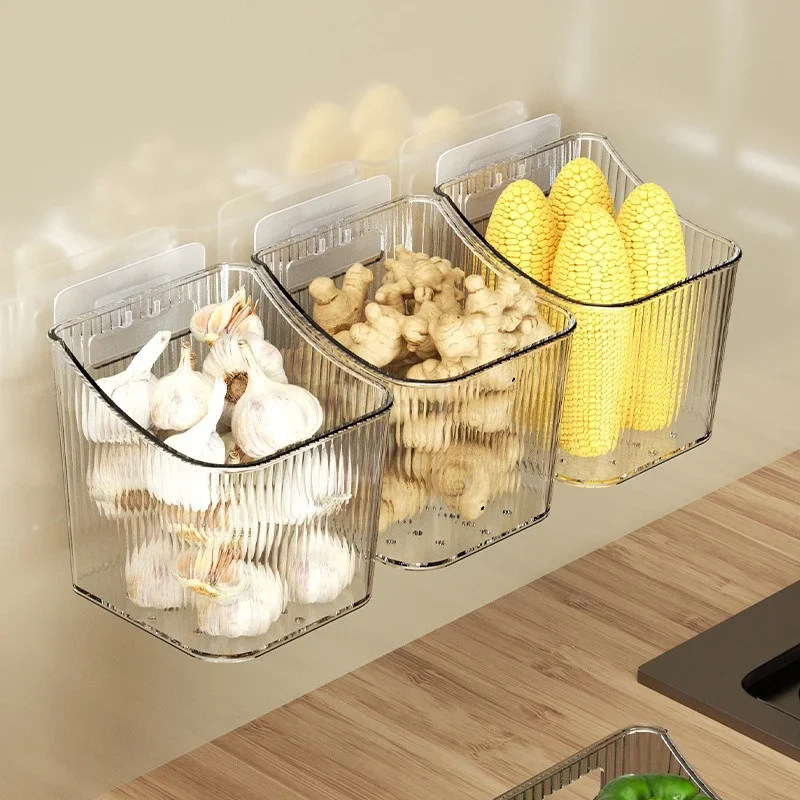 Wall-mounted Basket Neat And Orderly Easy Installation Fashionable Essential Kitchen Accessories The Actual Storage Rack