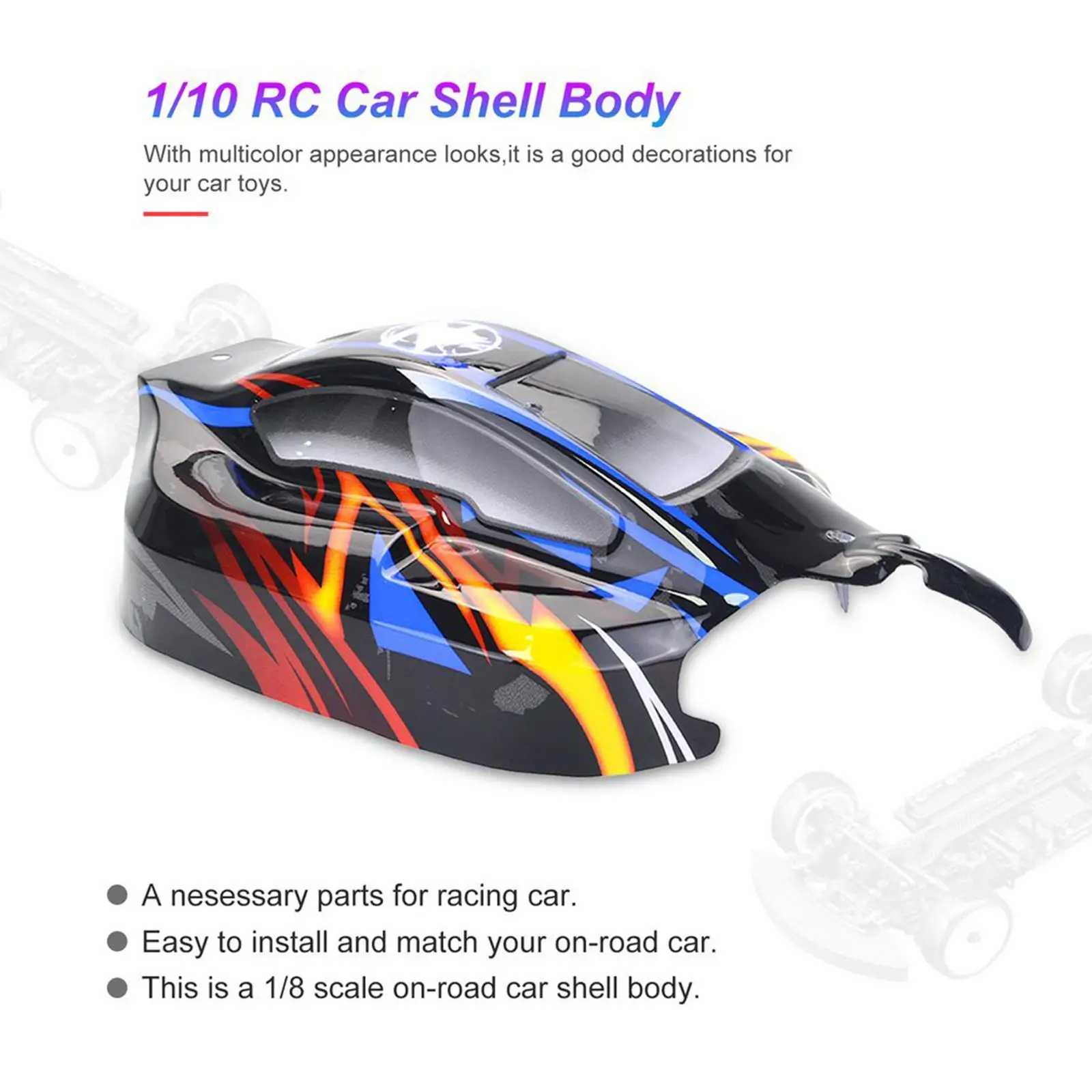 Car Body Shell Cover Spare Part For ZD-Racing 1/8 Off-road Buggy RC Car Black