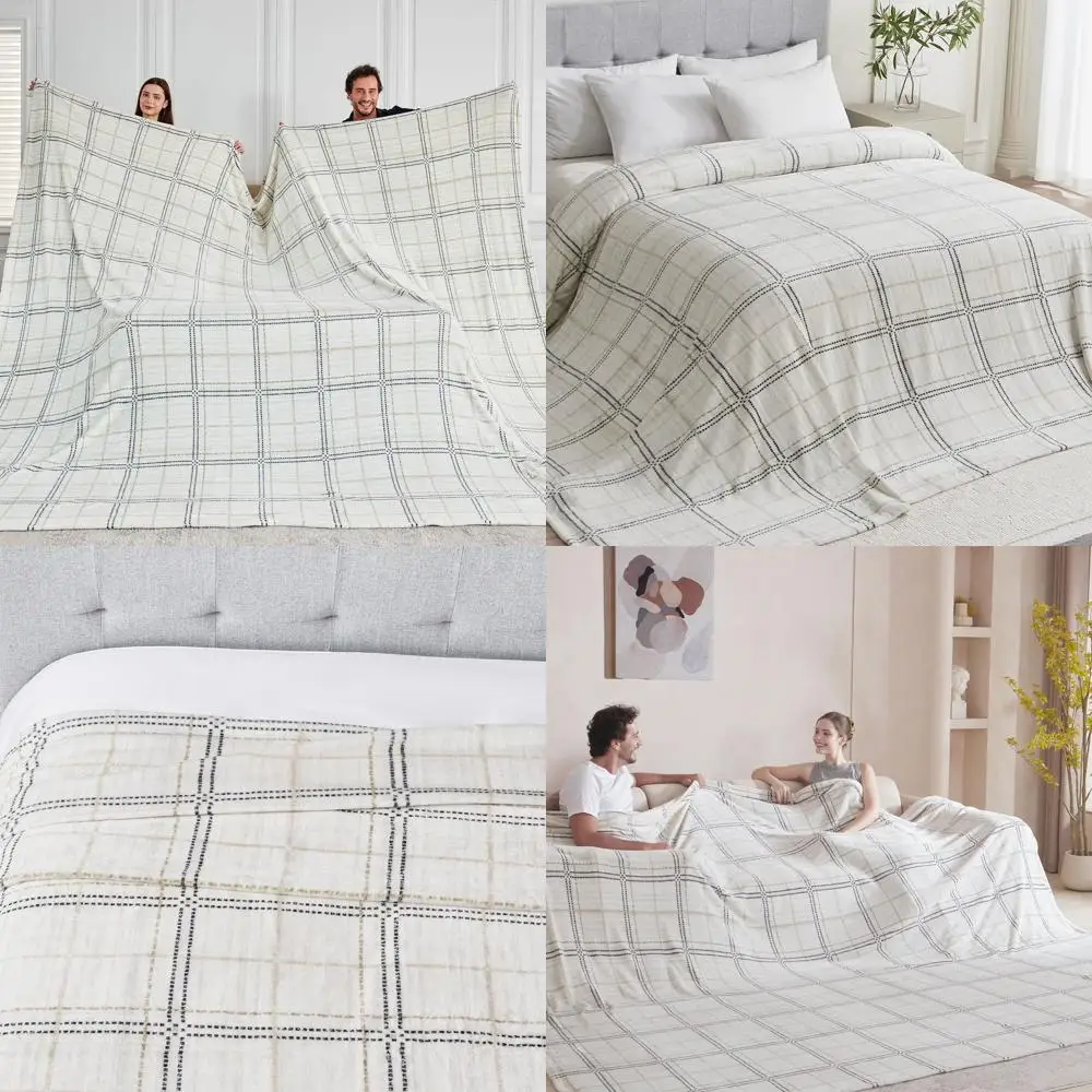 

Плюшевое одеяло King Size 120x138 см, цвет слоновой кости, отлично подходит для семьи, путешествий и комфорта