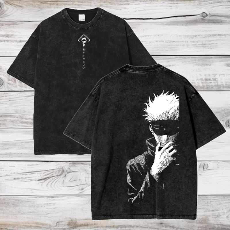Jujutsu Kaisen Anime T-Shirt, Satoru Gojo Anime T-Shirt, waschbar, extragroß, geeignet für Outdoor-Sportarten und den täglichen Gebrauch