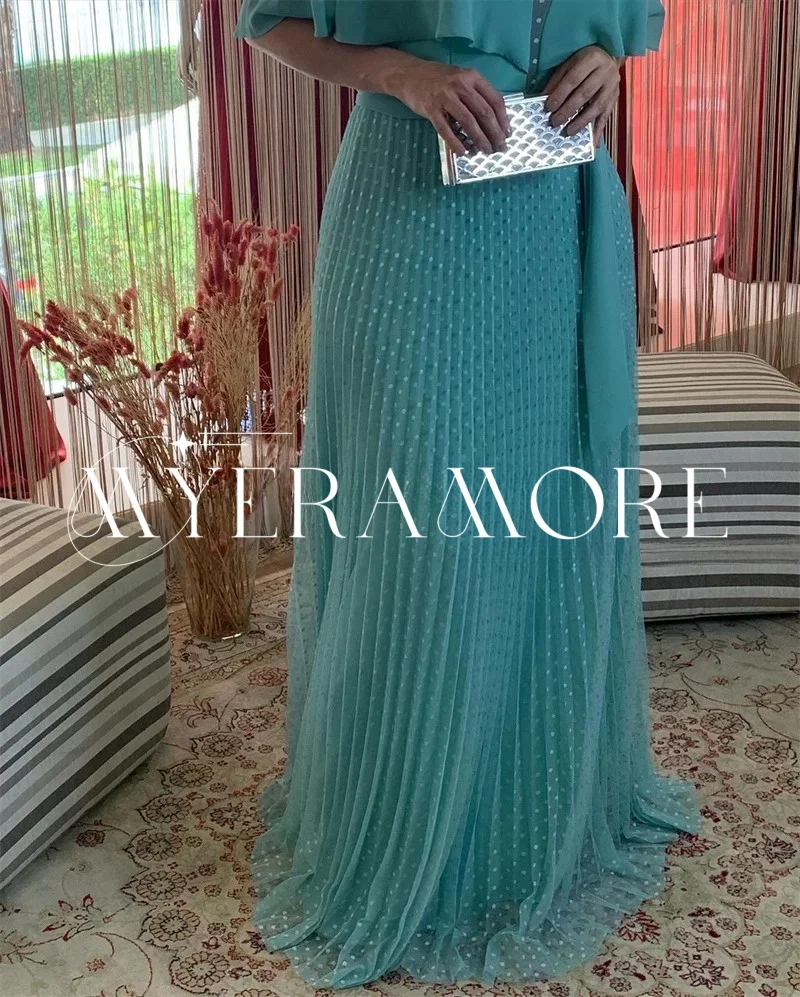 

Elegant Chiffon Evening Dresses Batwing Sleeve V Neck Prom Dress A-Line Floor-Length Party Gows Customized فساتين سهرة