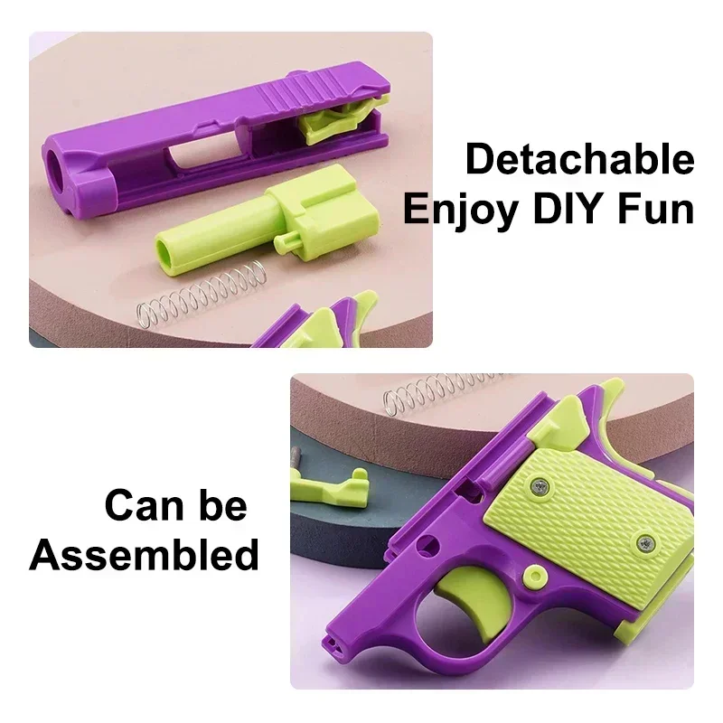 Nueva moda portátil Mini pistolas de juguete 3D para niños 4 colores Fidget modelo de pistola niños niñas alivio del estrés juguetes de descompresión