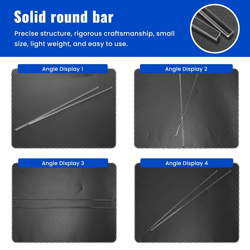 ABHU 3 мм x 250 мм круглой формы, твердый акриловый стержень, экструдированный стержень из ПММА, прозрачный, 2 шт.