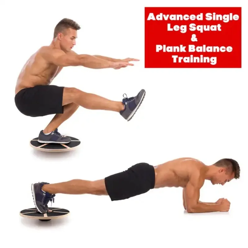 

1 Intensive Training Stability Trainer Non-Slip Exercise Board Fitness Wooden Balance Training Board Gym at Home Twist Board
