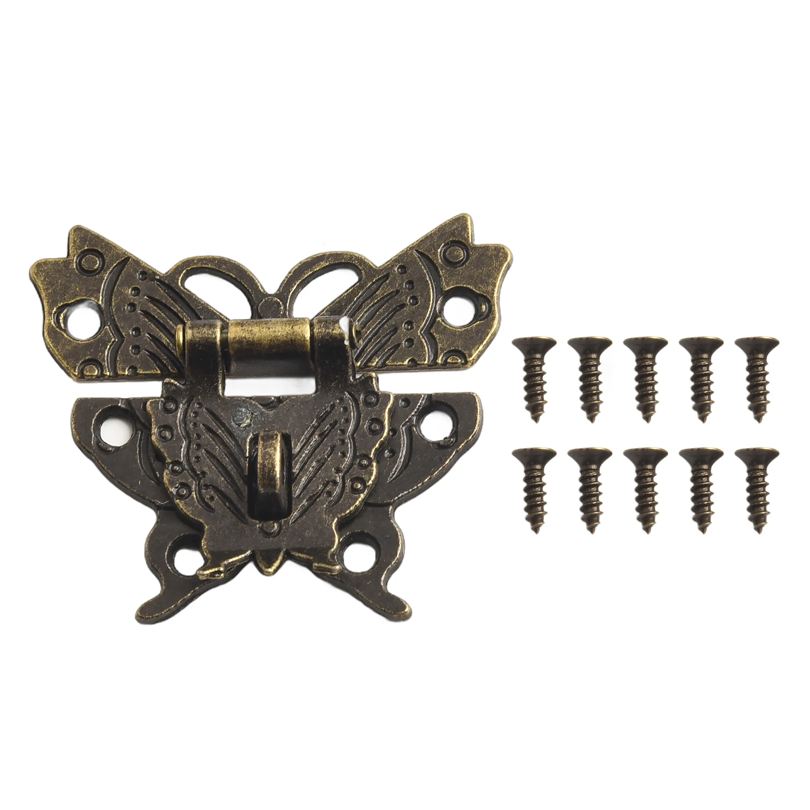 For Collectibles Bronze Hasp Latch Antique Bronze Lock For Collectors Versatile Compatibility Decorative Butterfly Shape