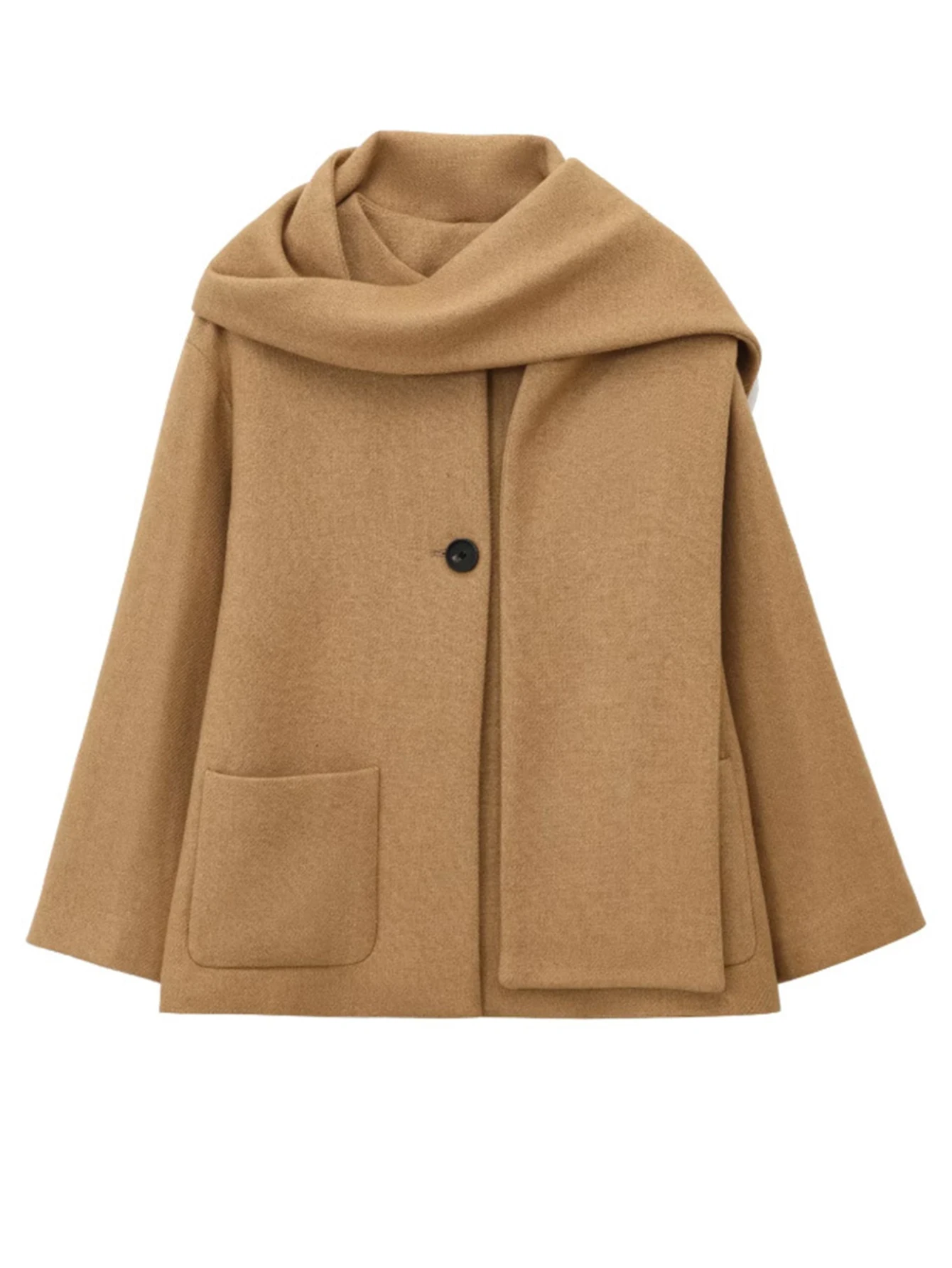 

Women's Coats Autumn Winter Fashion Casual Solid Color Long Sleeve Pockets Mock Neck Daily Basic Coats