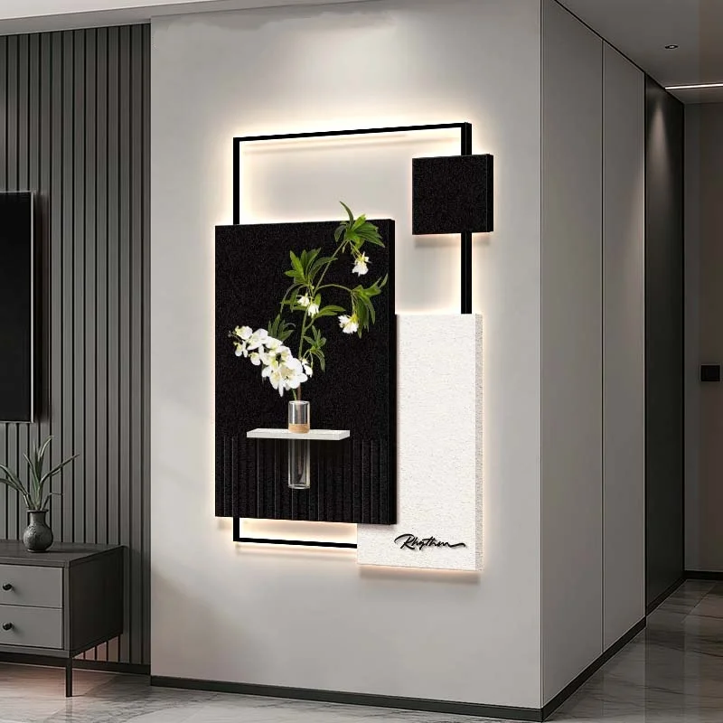 غرفة المعيشة الحديثة وحدة إضاءة LED جداريّة مصابيح للممر المدخل الحد الأدنى معلقة اللوحة زهرية أضواء جدارية بريق إضاءة ديكورية