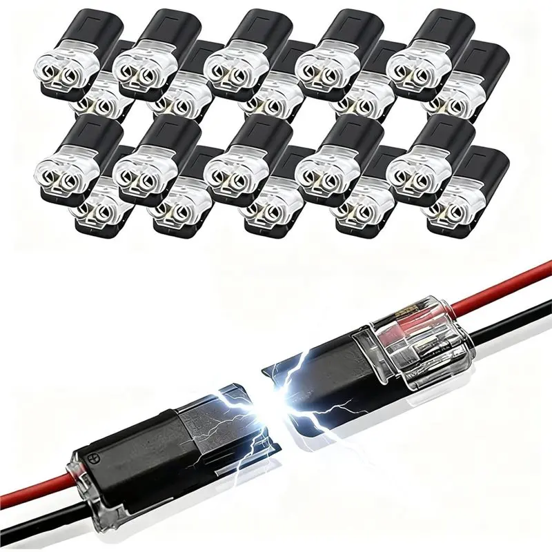 A93E-150 Pcs Double Wire Plug In Connector With Locking Buckle,Quick-Clip Fasteners Multi-Purpose Snap On Blocks