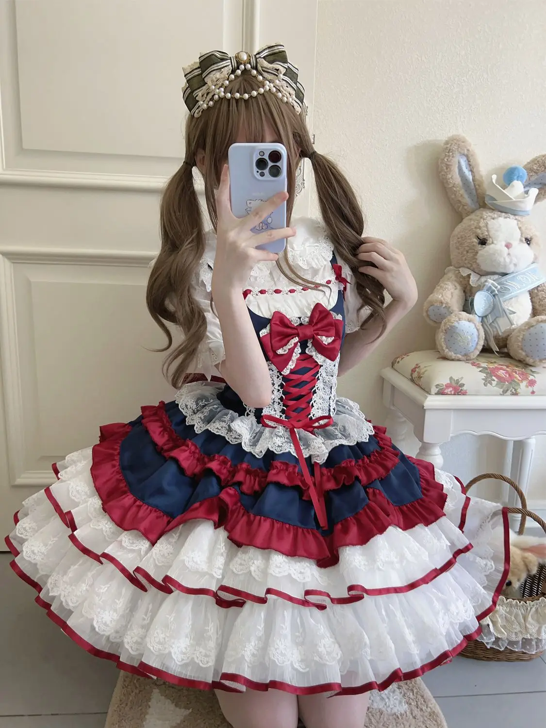 

Sweet Lolita Style Lolita Dress Snow White Jsk Suspender Dress Bowknot Kawaii Lace Princess Women Dresses