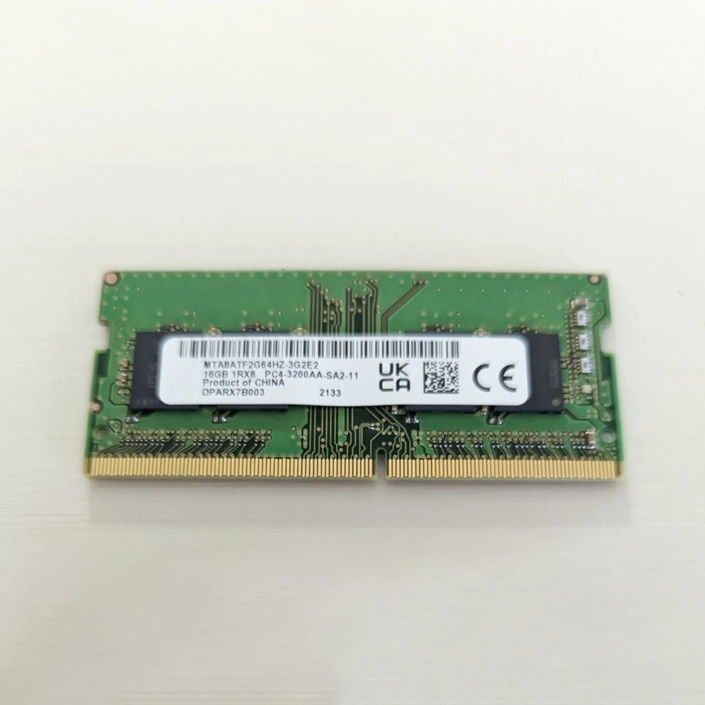 

1 Pcs For MT RAM 16GB 16G 1RX8 DDR4 3200 PC4-3200AA-SA2-11 MTA8ATF2G64HZ-3G2E1/E2 Notebook Memory Fast Ship High Quality