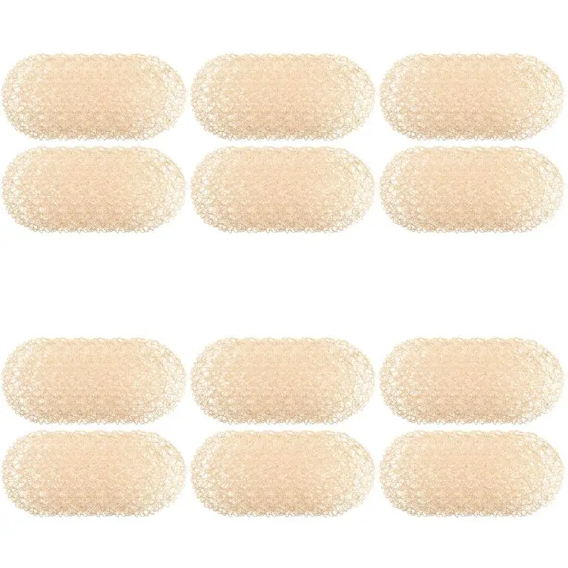 6Pack X(12pcs Paper Braided Round Placemats Non-Slip Heat Table Mats for Dining Tables Indoor Outdoor Place Mats Beige