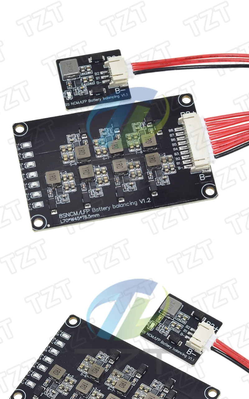 1/3 Stück TZT 2S/8S Aktives Balancer-Board 1,2A Li-Ionen-Lithium-Batterie-Board Energieübertragungs-Equalizer-Modul Induktive Version – Detail 4