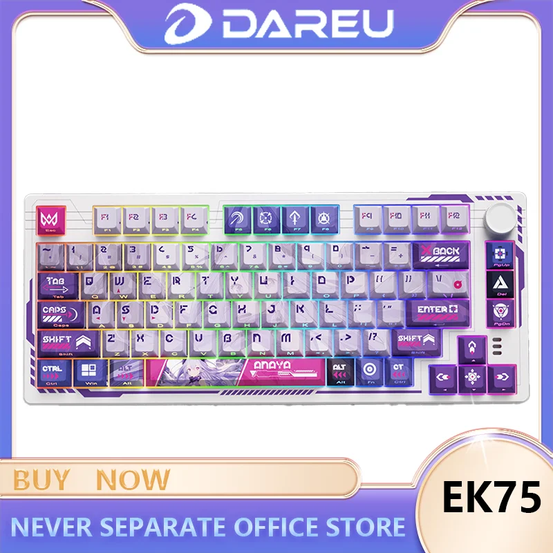 

Daryou EK75 Anaya two-dimensional side-engraved mechanical keyboard three-mode wireless customized full-key hot-swappable