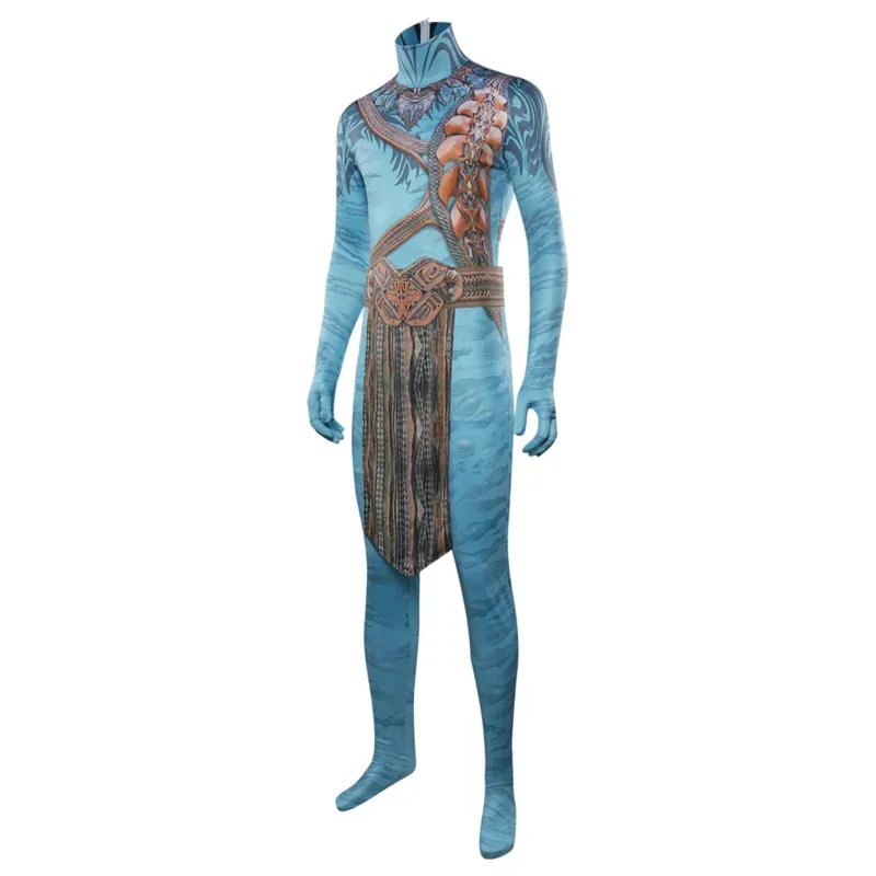 Jake Sully Cosplay Men Costume Aar 2 Movie The Way Of Water Roleplay Fantasia Man Jumpsuit Halloween Carnival Cloth Disguise