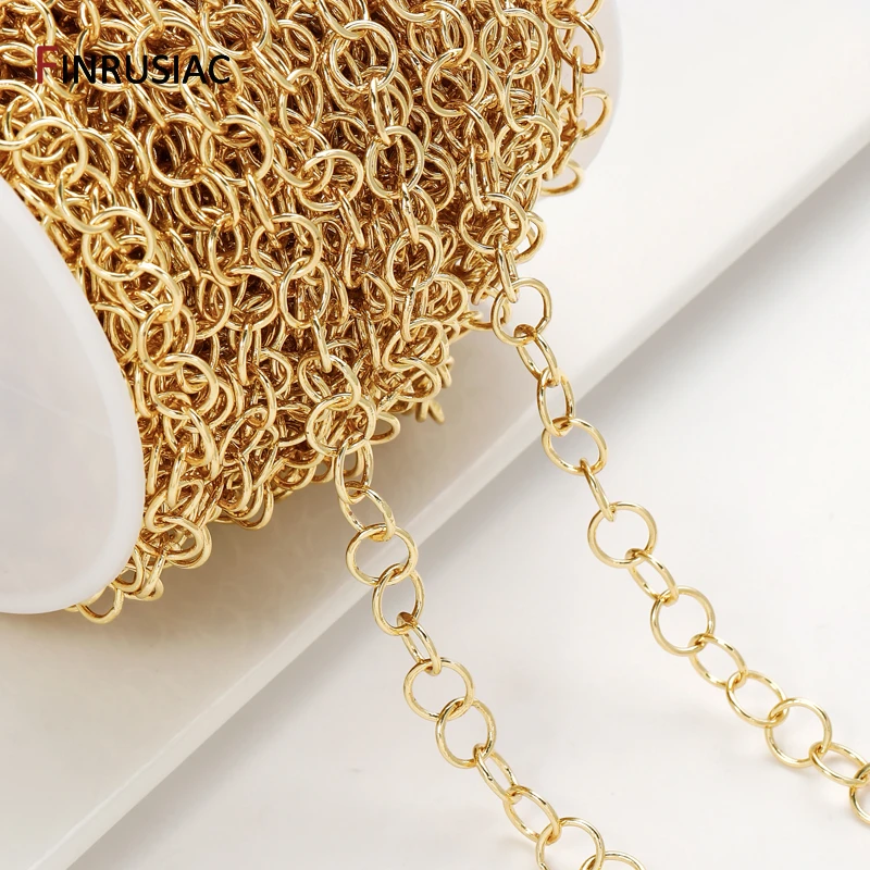 

18-каратное позолоченное латунь, большие O-образные кабельные звенья для ювелирных изделий, круглые цепочки 8 мм для DIY, аксессуары для изготовления ожерелья, браслета