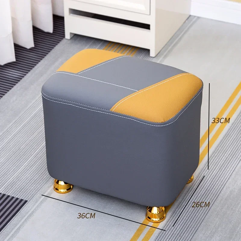 Cat Scratch Leather Small Stool Doorstep Shoe Changing Stool Living Room Coffee Table Stool Simple Sofa Pedal Ottomans Furniture